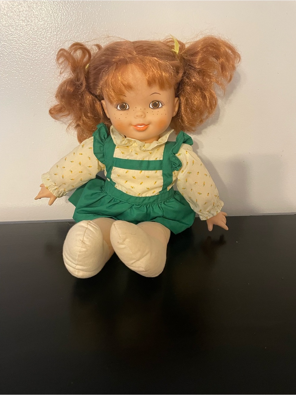 James River Vintage Kids Redhead Doll in Green Dress - Classic Play Doll